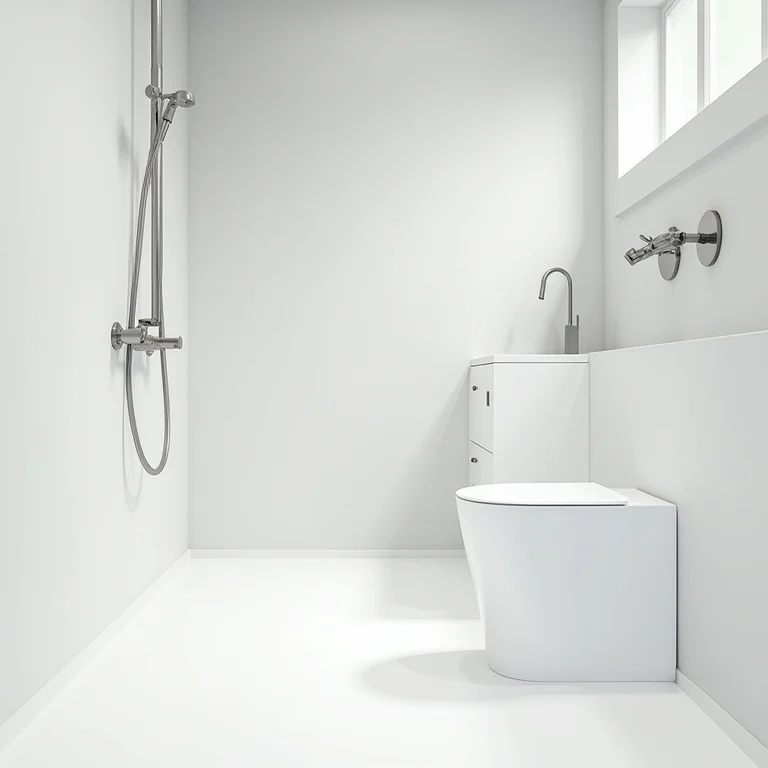 Metais cromados e pintura epóxi para banheiro