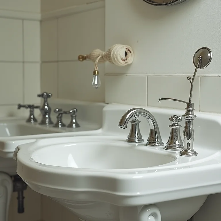 Metais e acessórios de banheiro desalinhados e sem harmonia