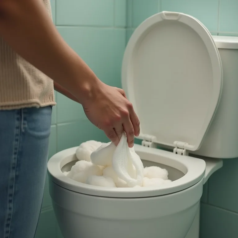 Mulher descartando algodão na lixeira de 5 litros