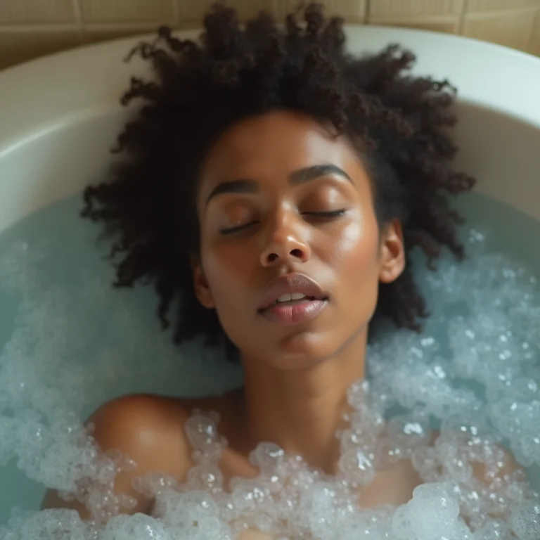 Mulher relaxando em jacuzzi para alívio do estresse