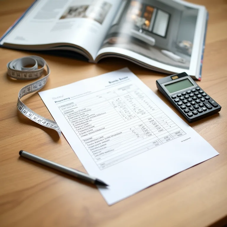 Orçamento para reforma de banheiro acessível: planilha, calculadora e trena.