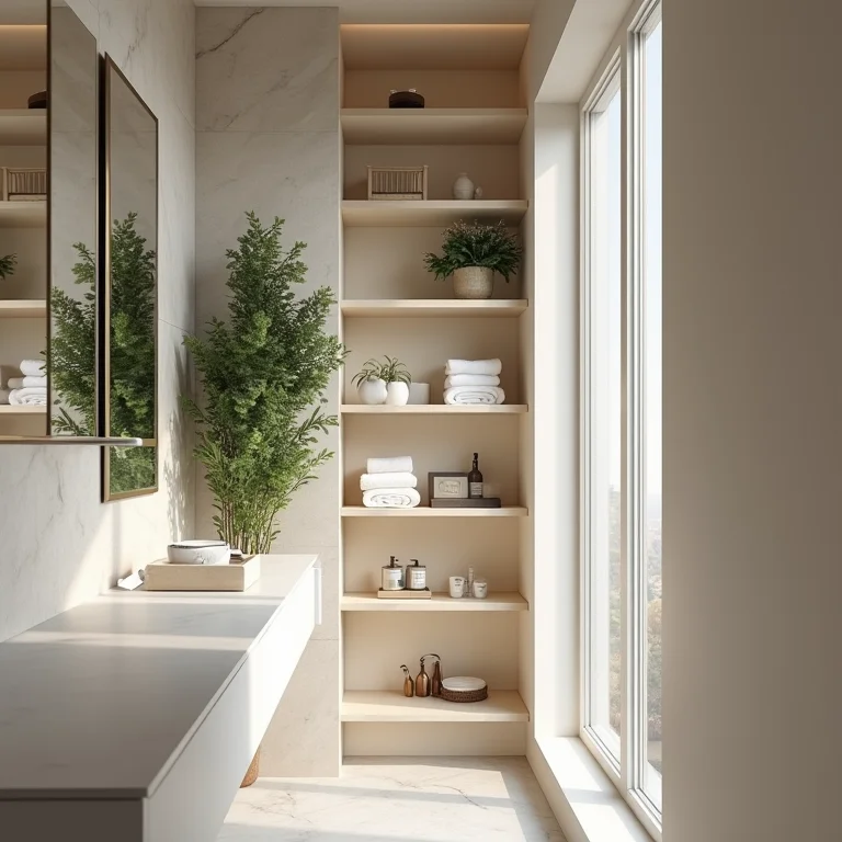 Otimização do espaço vertical em banheiro pequeno