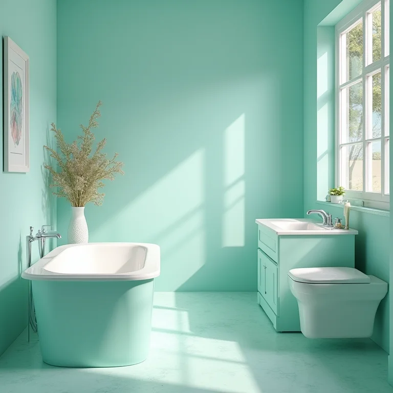 Paleta de cores relaxantes para um banheiro ofurô.