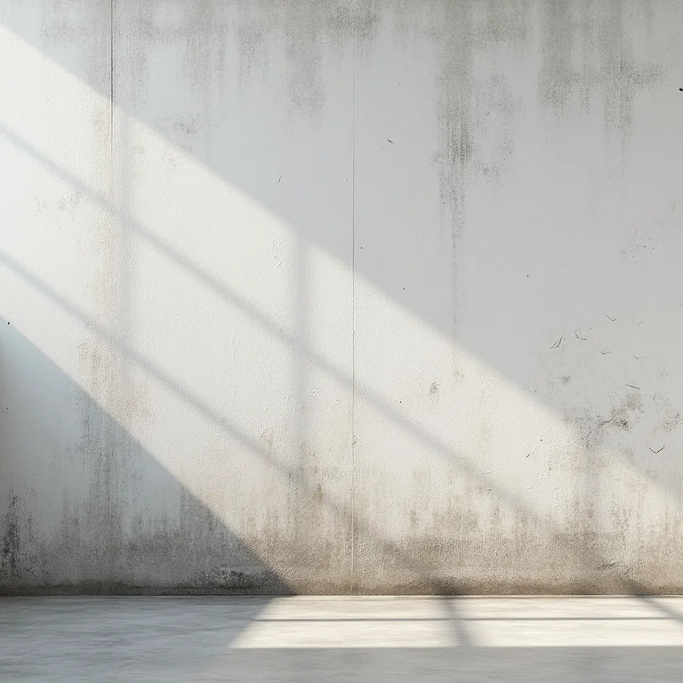 Parede de concreto com manchas de umidade