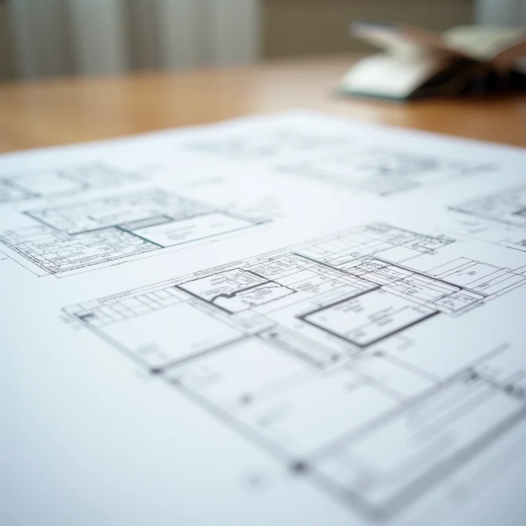 Plantas arquitetônicas e documentos legais sobre normas de acessibilidade.
