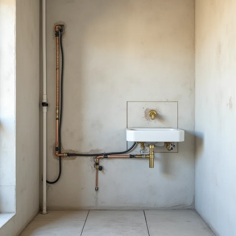 Pontos hidráulicos e elétricos mal posicionados em banheiro