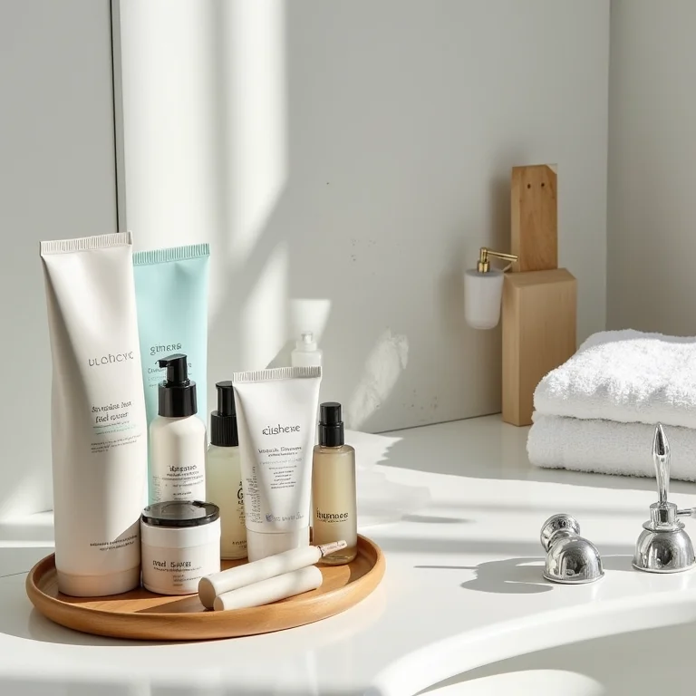 Produtos de banheiro organizados por setor