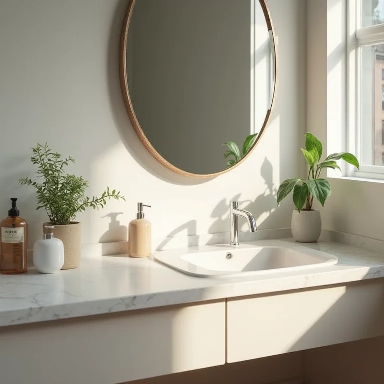 Profundidade mínima da bancada da pia para apoio de objetos