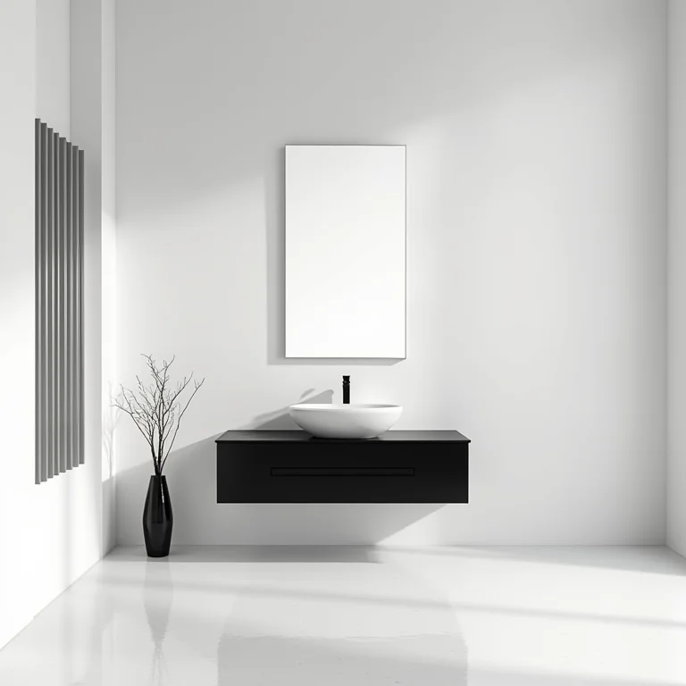 Proporções ideais para banheiro branco e preto