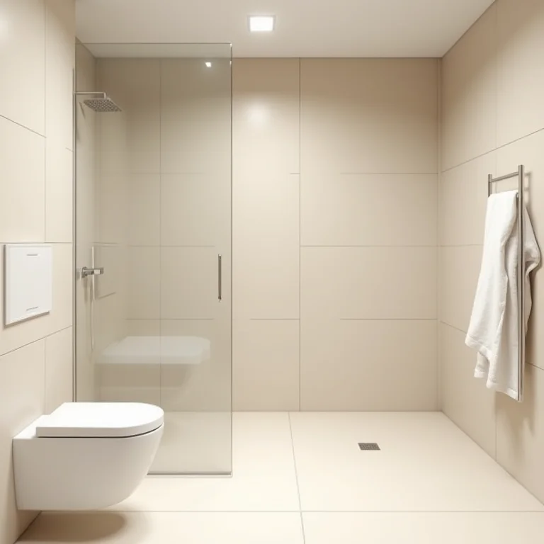 Revestimentos claros que ampliam visualmente o banheiro