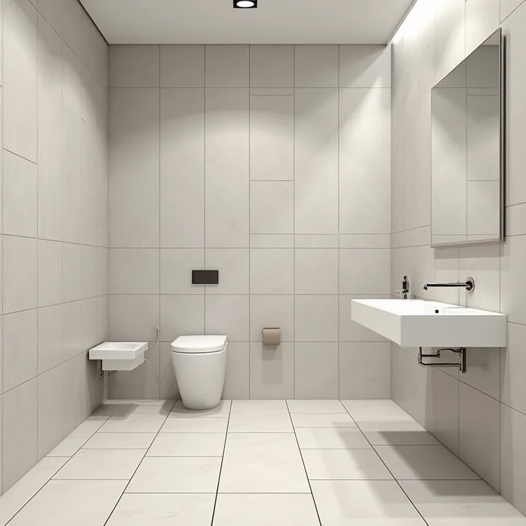 Revestimentos genéricos em um banheiro sem graça