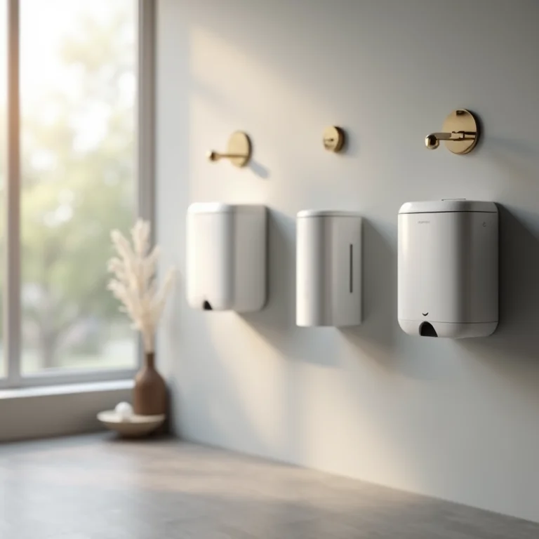 Saboneteiras e secadores de mãos modernos