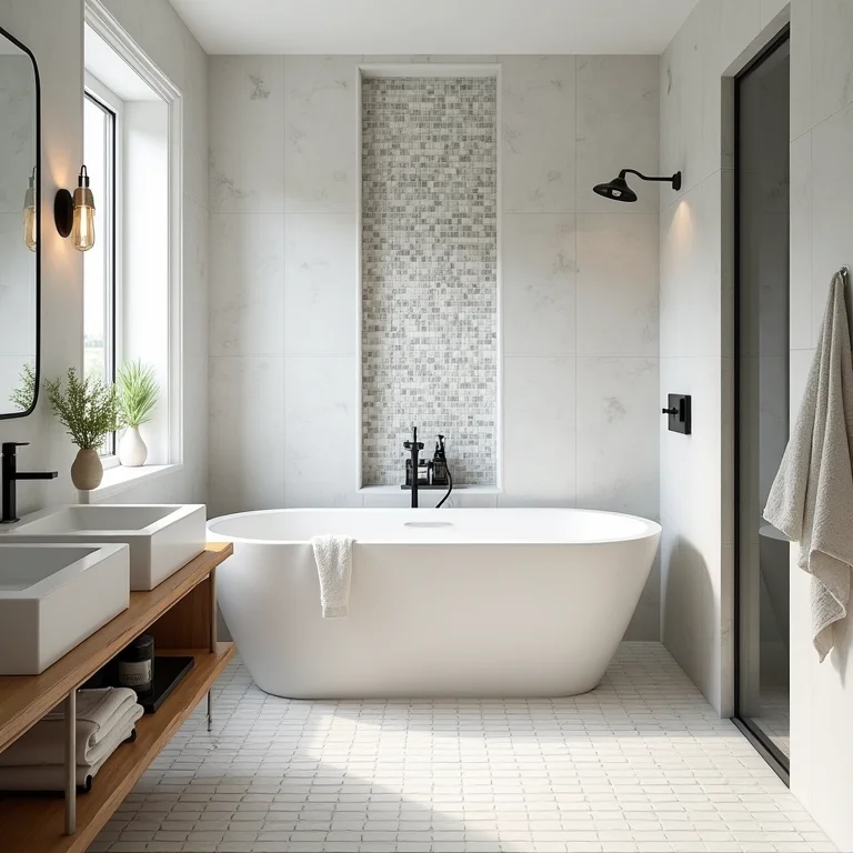 Soluções criativas de revestimento para banheiro com mosaicos