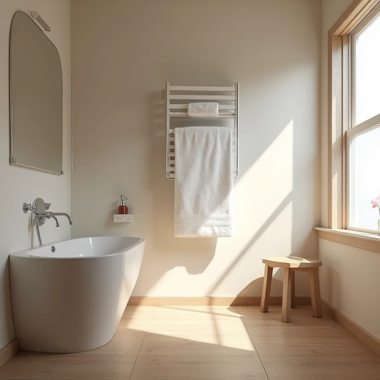 Suporte de toalha vazio em banheiro japonês