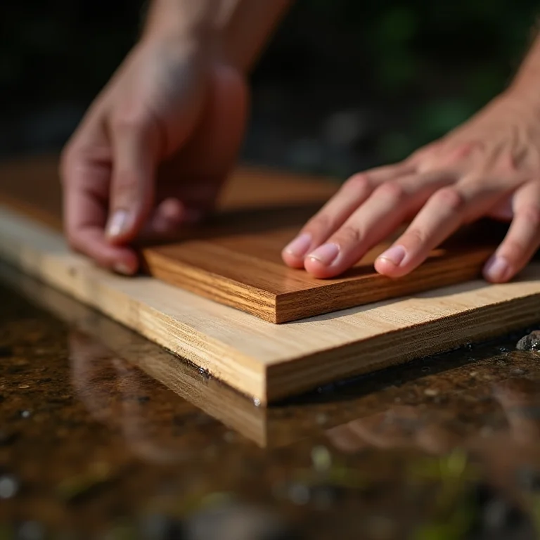 Teste de resistência à água em diferentes tipos de madeira para gabinetes