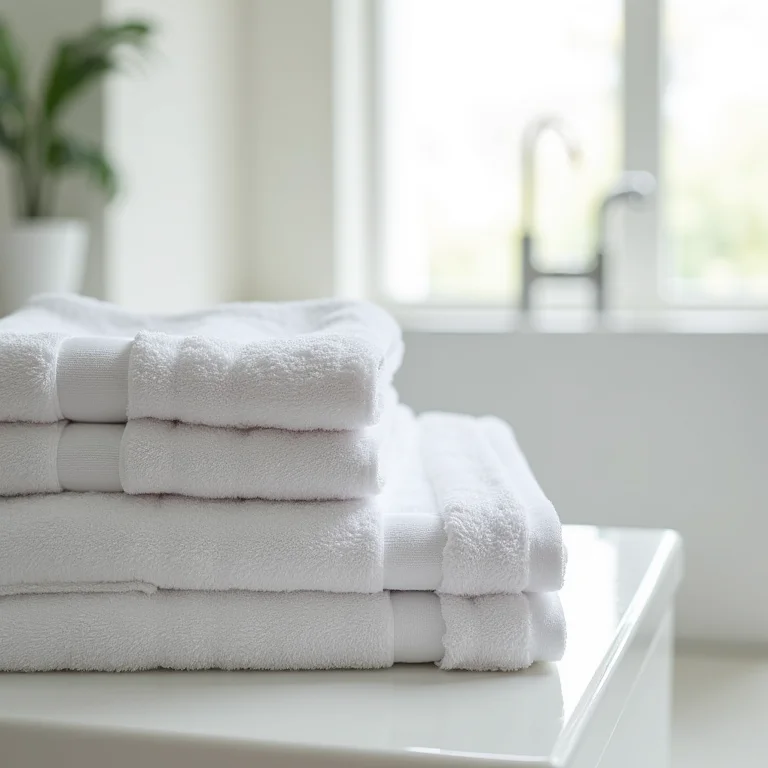 Toalhas de diferentes tamanhos harmonizadas no banheiro