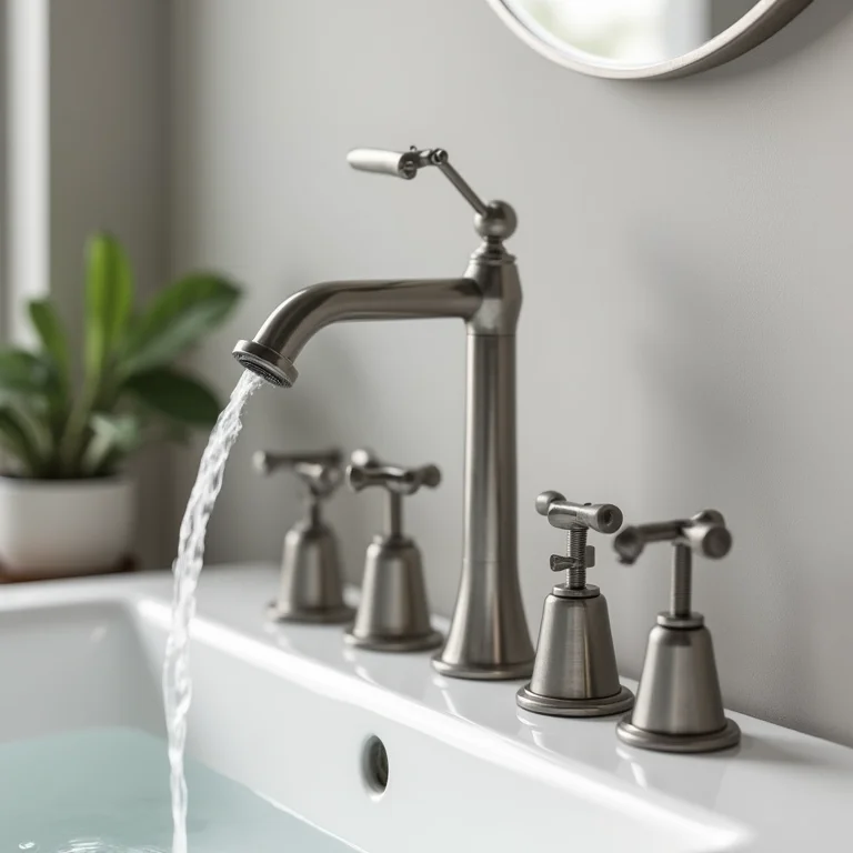 Torneiras de metal em diferentes estilos para banheiro