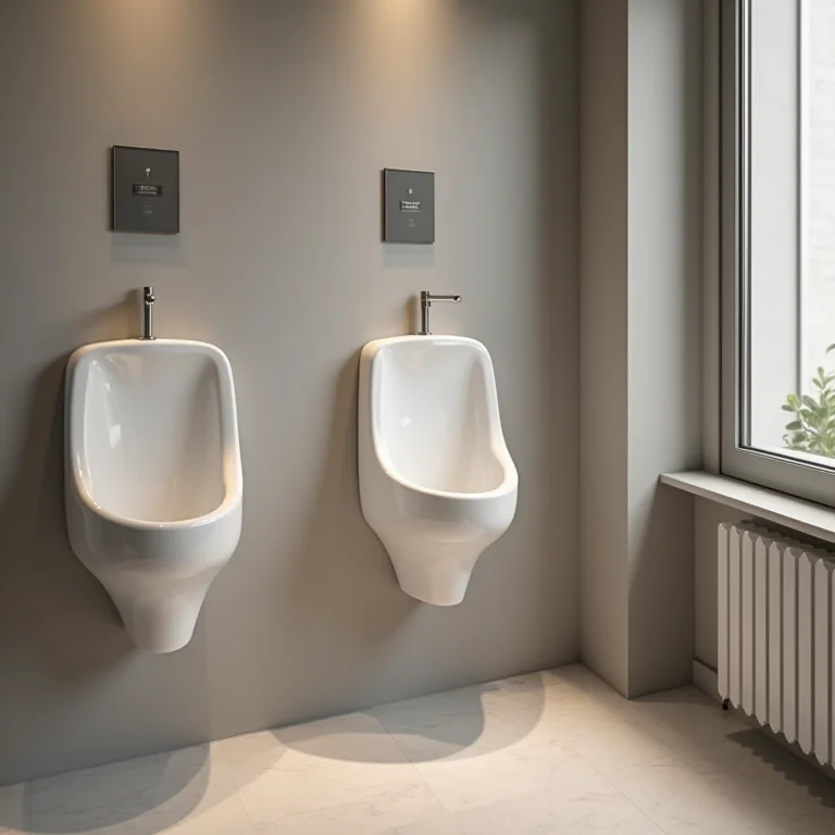 Urinol moderno em banheiro masculino