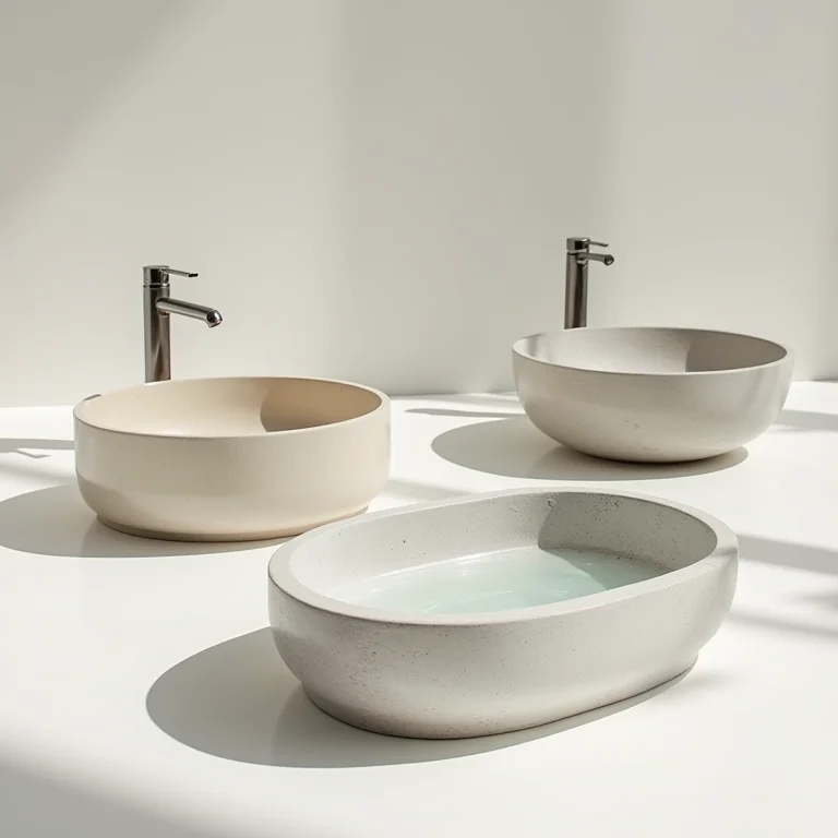 Variedade de cubas de apoio para diferentes estilos.