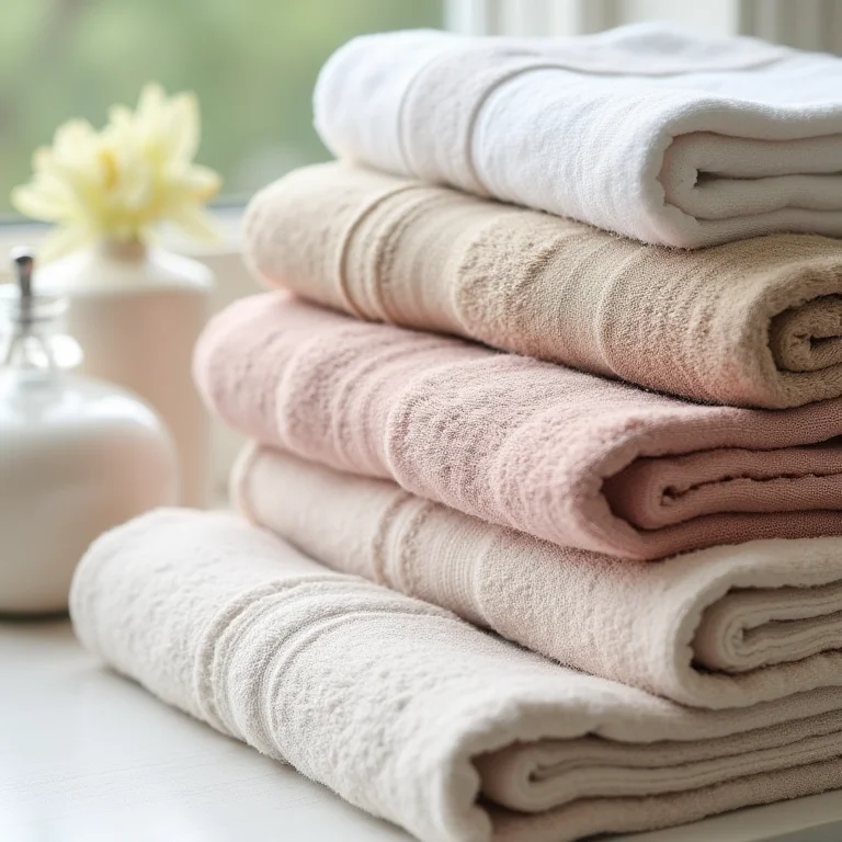 Variedade de materiais e texturas de toalhas