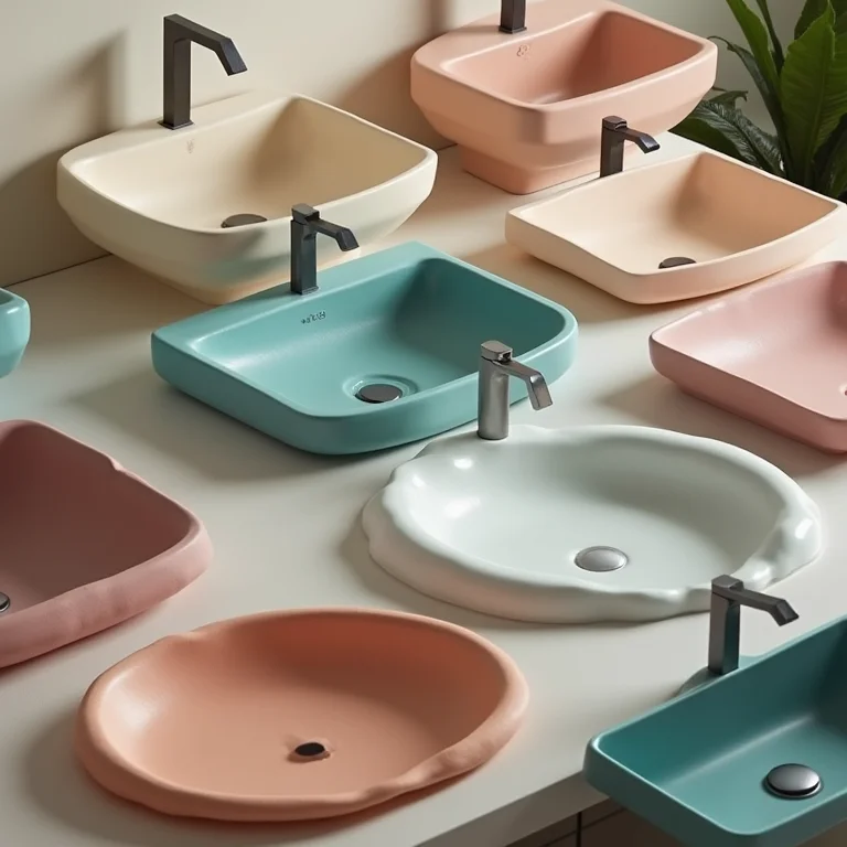 Variedade de pias coloridas para banheiro