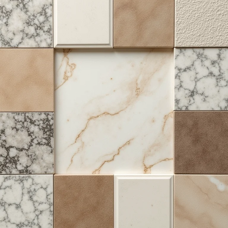 Variedade de revestimentos cerâmicos para banheiro