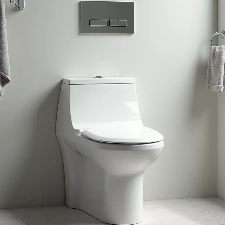 Vaso sanitário moderno com sistema de descarga inteligente