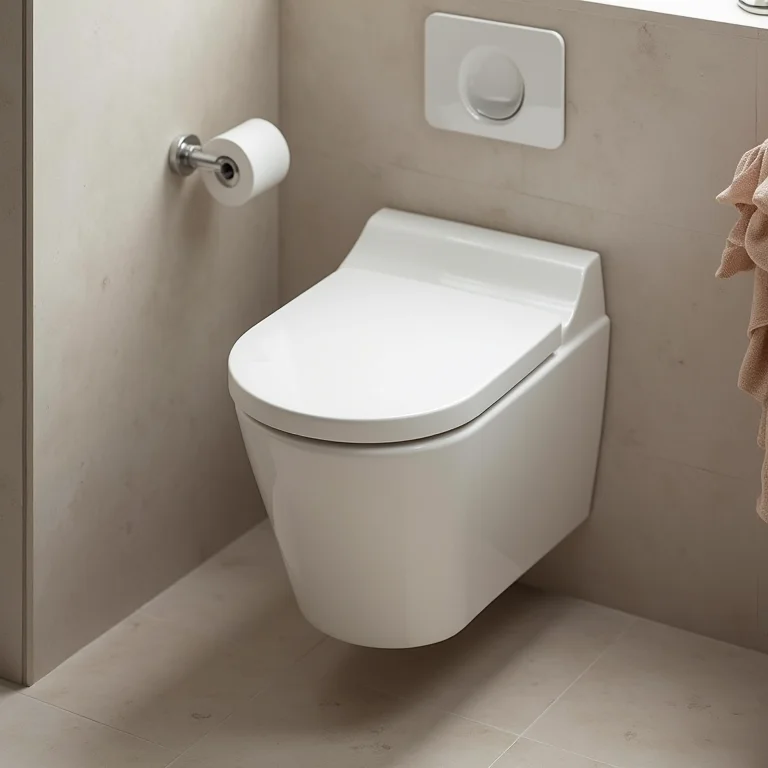 Vaso sanitário suspenso em lavabo pequeno