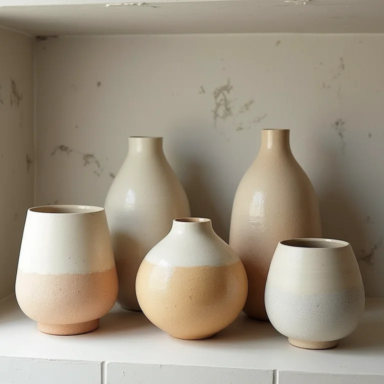 Vasos de cerâmica coloridos para banheiro