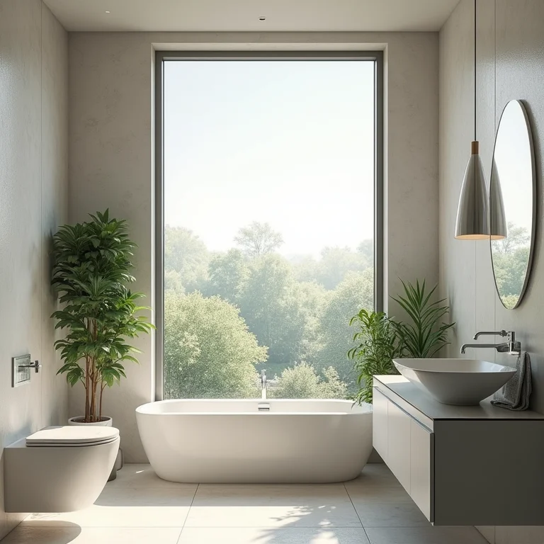 Ventilação eficiente em banheiro moderno.