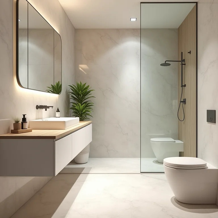 Zoneamento eficiente em banheiro grande