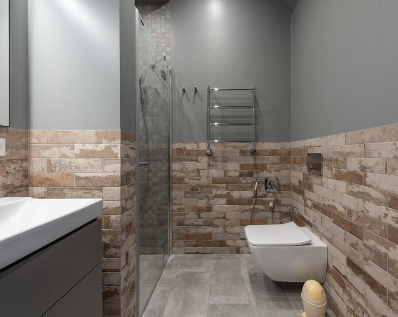 3. Combinar cor quente do piso com cor fria da parede